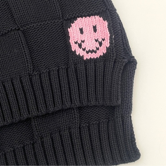 ⭐️HP⭐️ GANNI Smiley Face Oversized-Collar Basketweave Cardigan - Picture 10 of 16